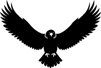 Fototapeta premium eagle in drawing stencil silhouette vector illustration