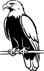 Fototapeta premium eagle in drawing stencil silhouette vector illustration