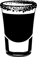 shot glass with a salt rim silhouette vector illustration © Print