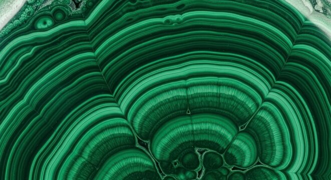 Malachite mineral stone texture closeup.