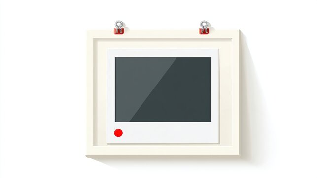 Vector illustration of a camera brand photo frame