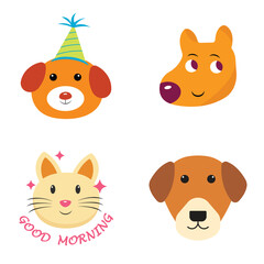 Fototapeta premium pets icons set Charming Pet Vector Icons – Dogs, Cats, Fish, and Accessories