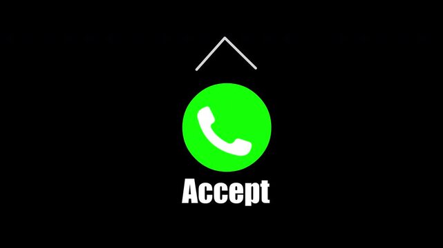 Accept Call Button Icon with Green Phone &ndash; Mobile Communication Concept