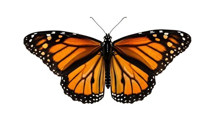 Fototapeta premium Colorful monarch butterfly on white background