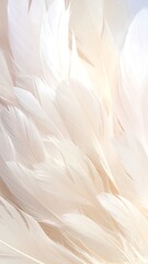 Fototapeta premium Soft, delicate, and intricately detailed feathers in shades of white