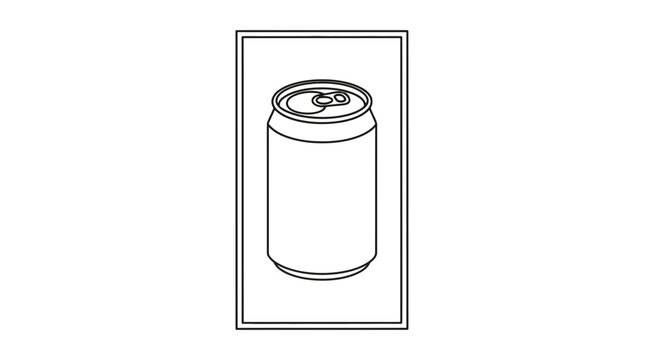 Clean outline illustration of a generic aluminum beverage can with a pull tab design