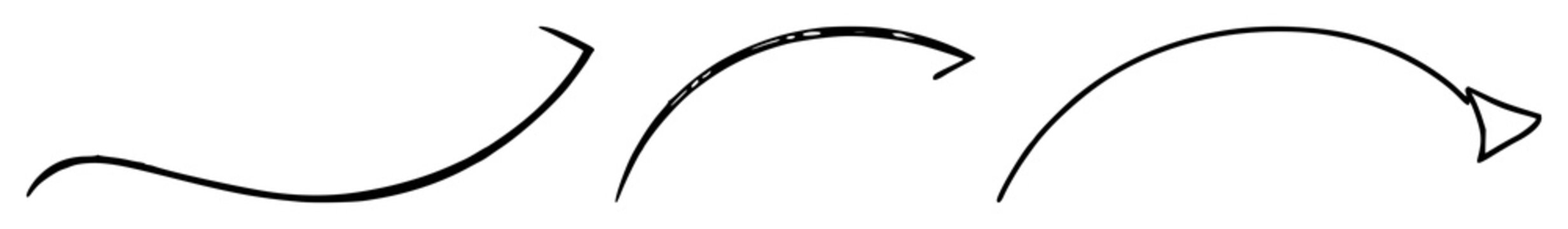 Curved arrow return set with flowing curved lines and directional arrows featuring arrow, return, motion, graphic, illustration with navigation and signage