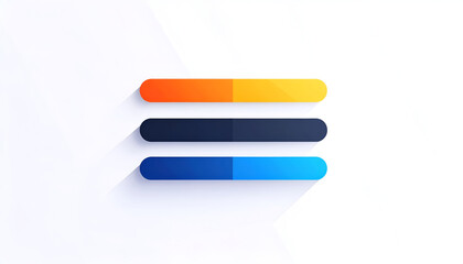 Obraz premium Colorful graphic equalizer bars in abstract design on simple clean white backdrop