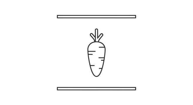 Minimalist linear carrot illustration perfect for healthy nutrition and organic produce concepts