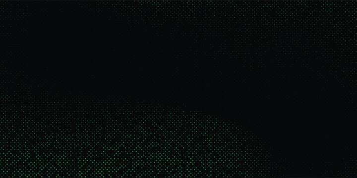 Abstract green data visualization background with glowing dot grid. Digital technology concept futuristic design
