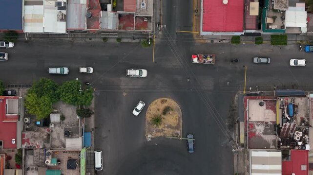 High altitude drone view of Ecatepec residential expansion