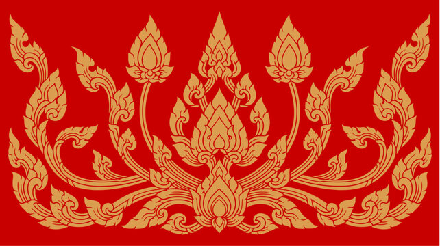 Traditional Thai Lai Thai ornamental vector pattern