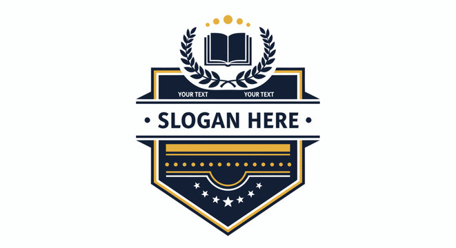 Elegant badge and crest emblem with shield and laurel motifs for branding and design.