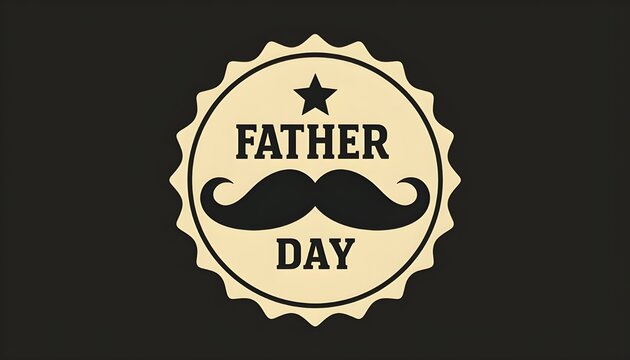 A graphic design celebrating Father's Day with a mustache and star