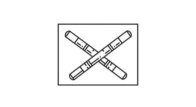 Crossed Drumsticks Icon, Music Symbol, Vector Illustration