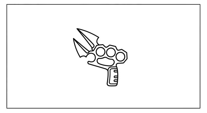 Brass Knuckles With Knife Blade - Weapon, Combat, Danger, Aggression, Self-Defense