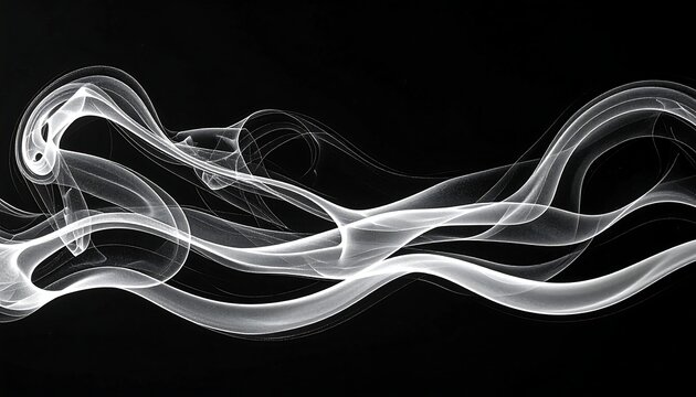 A mesmerizing display of white smoke tendrils on black background