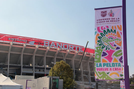 Mexico City, Mexico - Mar 26, 2026: Estadio Banorte is the new name of the historic Estadio Azteca in Mexico City, after its renovation for the 2026 FIFA World Cup