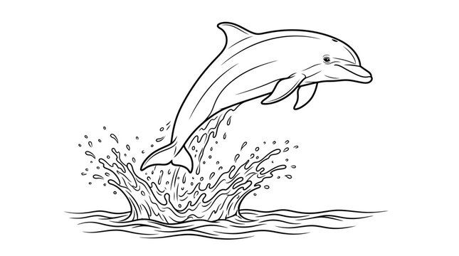 Dolphin jumping out of water.