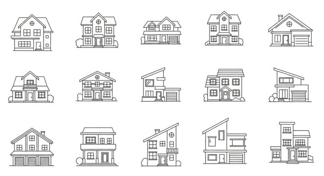 House Architectural Line Drawings.