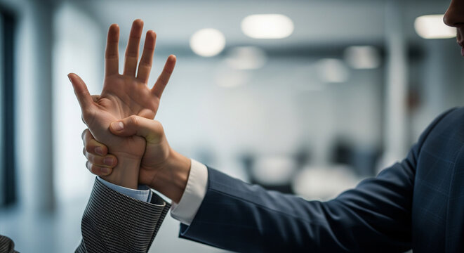 Hands restraining someone grabbing wrist perfect for workplace abuse prevention and strict professional physical boundary defense support