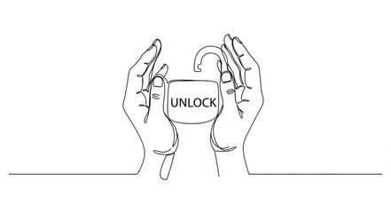 Obraz premium Hands unlocking a puzzle box.