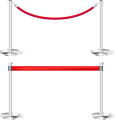 Obraz premium Elegant Red Rope Barriers for Events and Occasions