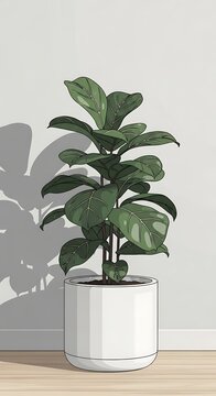 Fiddle Leaf Fig Tree in Pot.