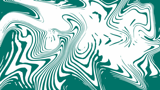 Vector Abstract art swirling deep green and pale ivory shades, textured waves and marbled style generates complex patterns 