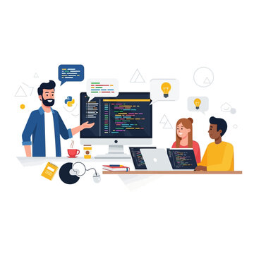 Team Coding Together: Programmer Teaching Students Python on Computer