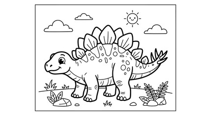 Stegosaurus dinosaur with spiky back. © Suro
