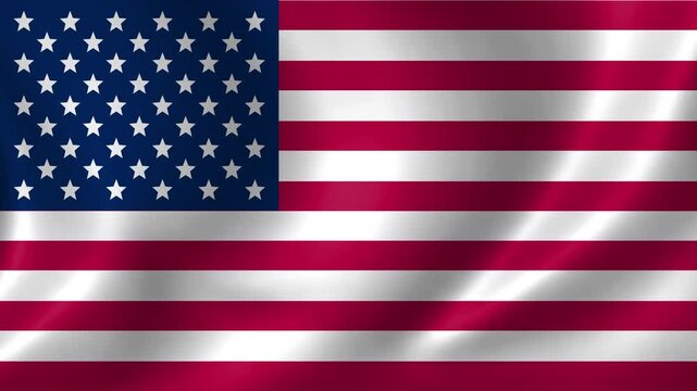 United States flag waving and patriotic fabric background animation 4K