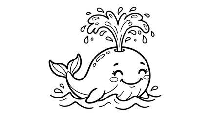 Smiling Whale in the Ocean Water. © Suro