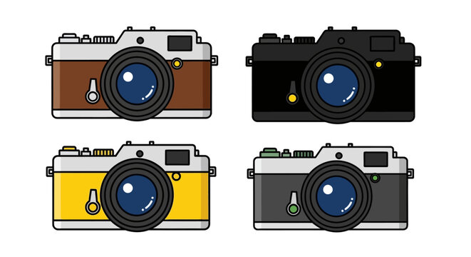 Collection of stylized laptop computer icons, showcasing different perspectives and fill styles for digital design applications