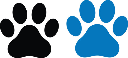 Dog or cat paw print flat icon for animal apps and websites © Anisur Rahman