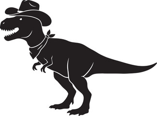Obraz premium cowboy dinosaur wearing a hat and a bandana