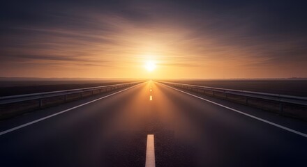 Obraz premium road disappearing into horizon exile concept