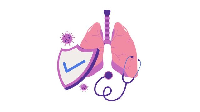 Animated of an Lungs protect from Tuberculosis