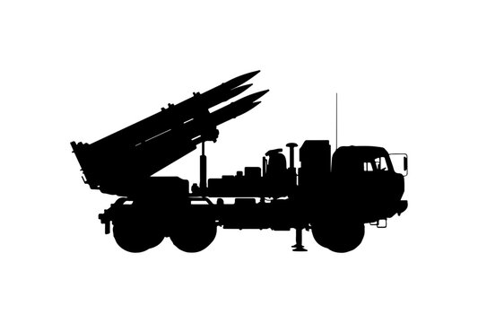 Military Missile Launch Vehicle Vector Illustration
