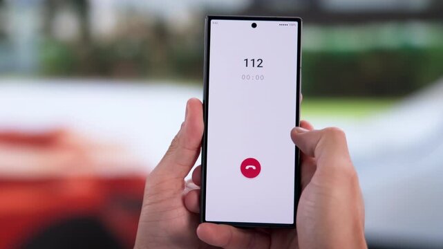 Man Urgently Making A Call