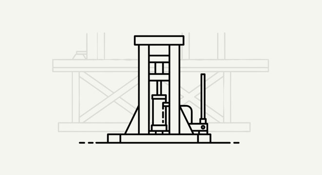 Oil Pump Jack Illustration Simple Design.