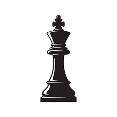 Fototapeta premium Chess king piece silhouette on white background