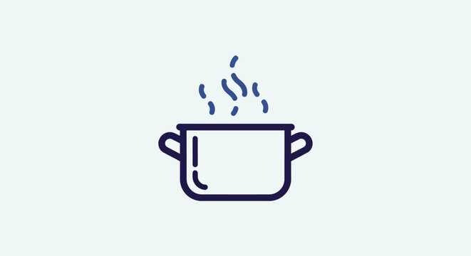 Steaming Pot Icon: Cooking, Boiling, and Hot Food Preparation