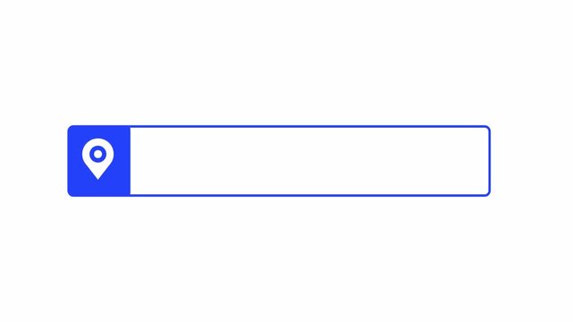 Location search bar animation, address input field UI, map location bar overlay, GPS search box animation, navigation input bar, modern search interface, location pin input animation