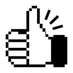 Fototapeta premium Vector thumbs-up hand gesture with a sparkle on a minimalistic background