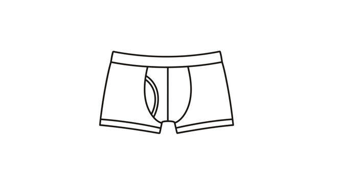 Minimalist line art illustration of men's boxer briefs for everyday comfort and style needs