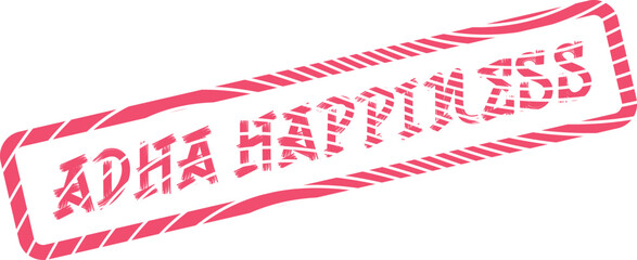 ADHA HAPPINESS distressed stamp for joyful Eid al Adha celebrations and festive holiday greetings ©  Design_ mn