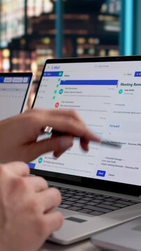 Project Manager Carefully Checks Emails