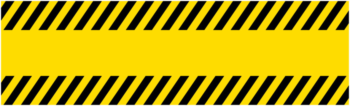 太い警戒色ラインの横長フレーム 強い警告・立ち入り禁止イメージ