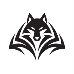 Obraz premium majestic wolf vector silhouette clip art logo design illustration